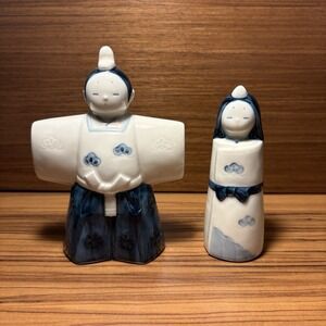 Vintage Japanese SETO Porcelain Hina Dolls Emperor and Empress See Description